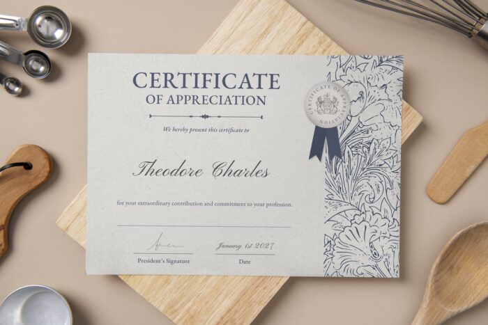 Certificate Frames 101: Certificate of appreciation 