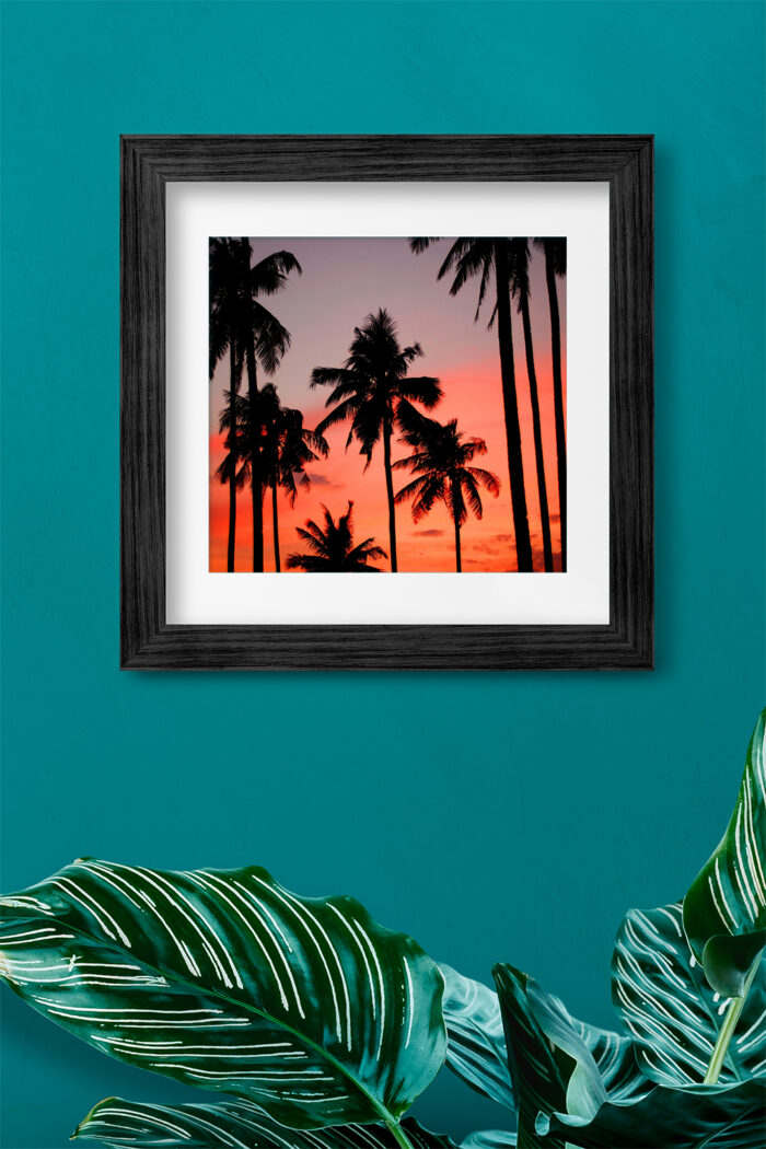 Framed sunset picture 