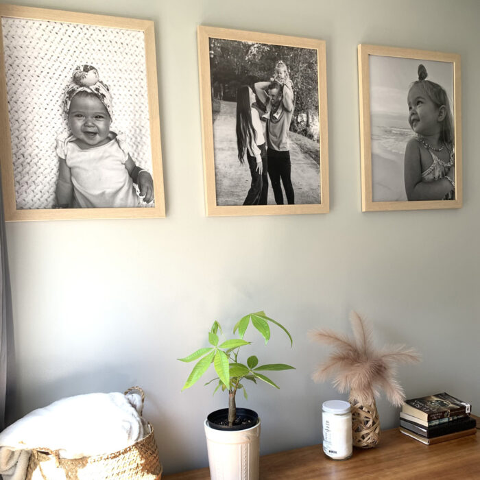 The Perfect Baby Picture Frames: 3 large images of a family and child framed