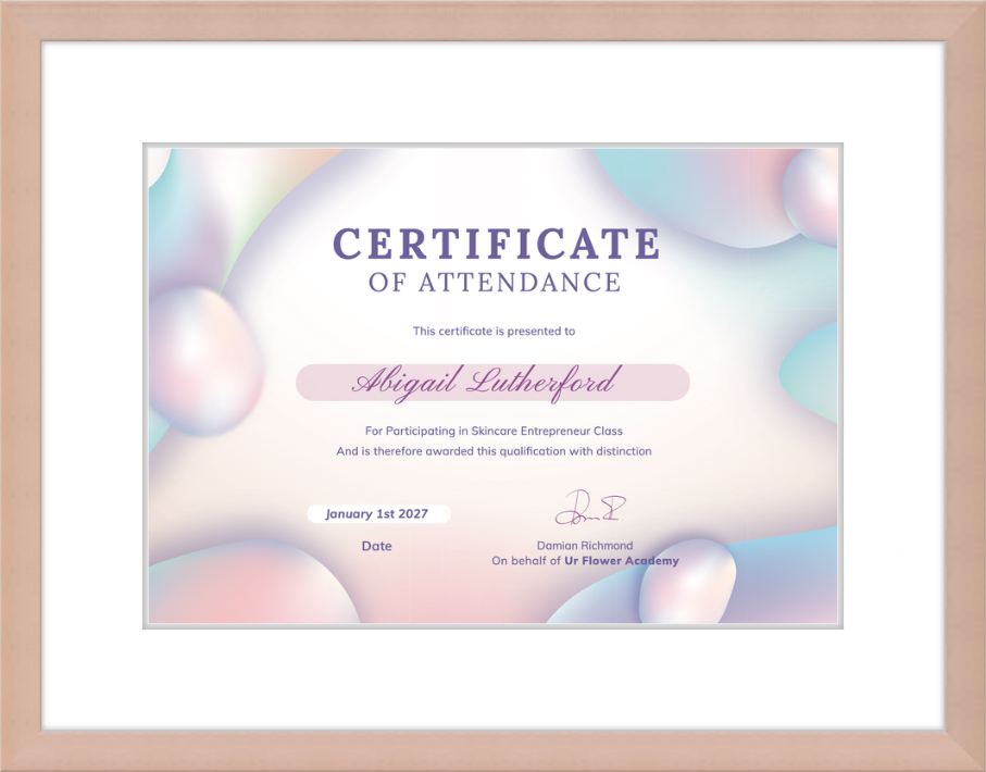 Certificate Frame 101: framed certificate of attendance 