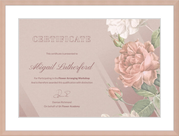 Certificate frames - Floral theme certificate