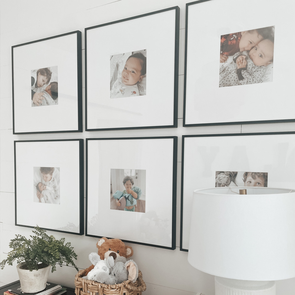 Photo Wall Ideas: A 2x3 baby photo grid gallery 