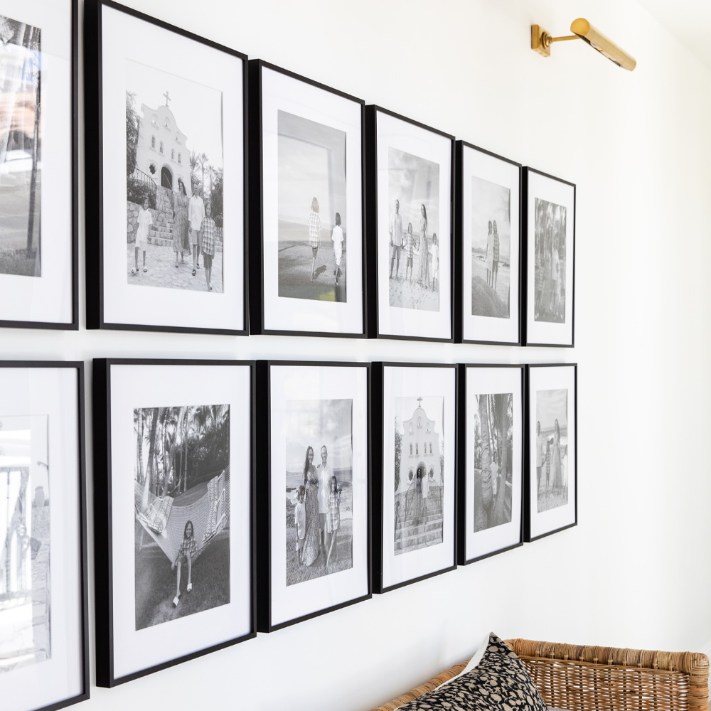 Photo Wall Ideas: A 2x6 grid photo wall