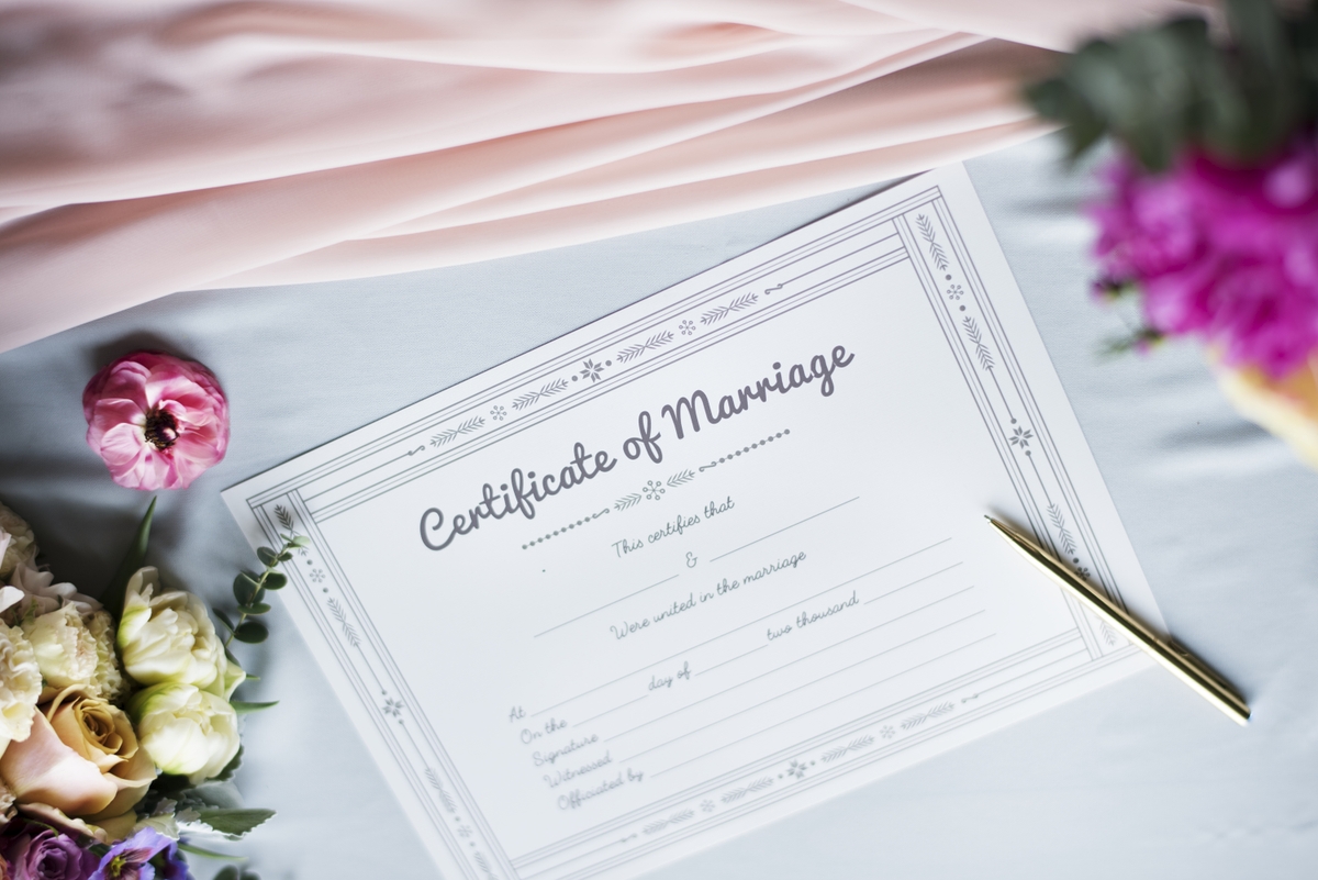 Certificate Frames 101: A marriage certificate