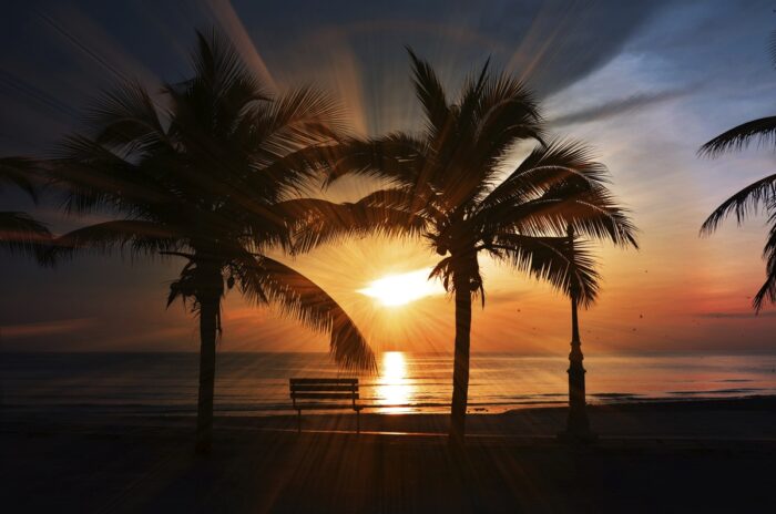 Sunset pictures of a Tropical beach 