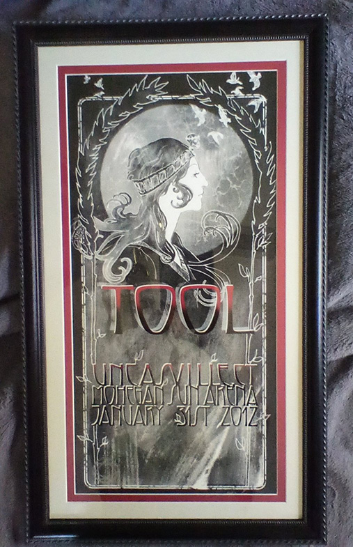 Concert Posters & Band Posters: A Tool concert poster framed in Granby in Black