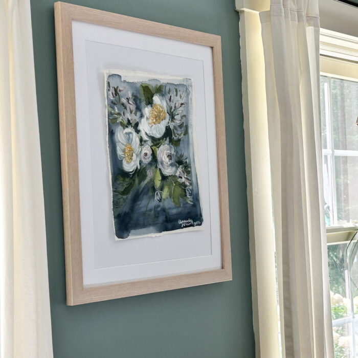 Frames for Artwork: An oil painting float framed in a living room