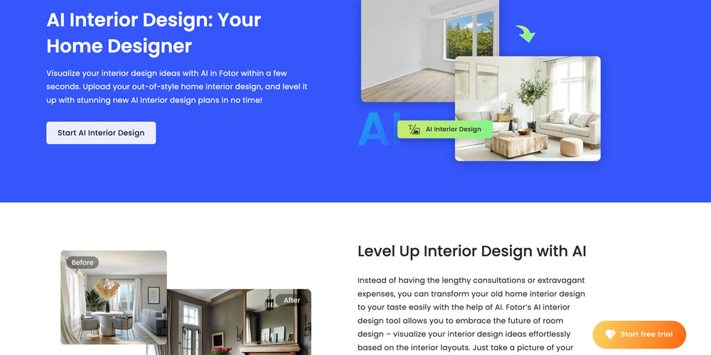 Interior Design AI: Fotor