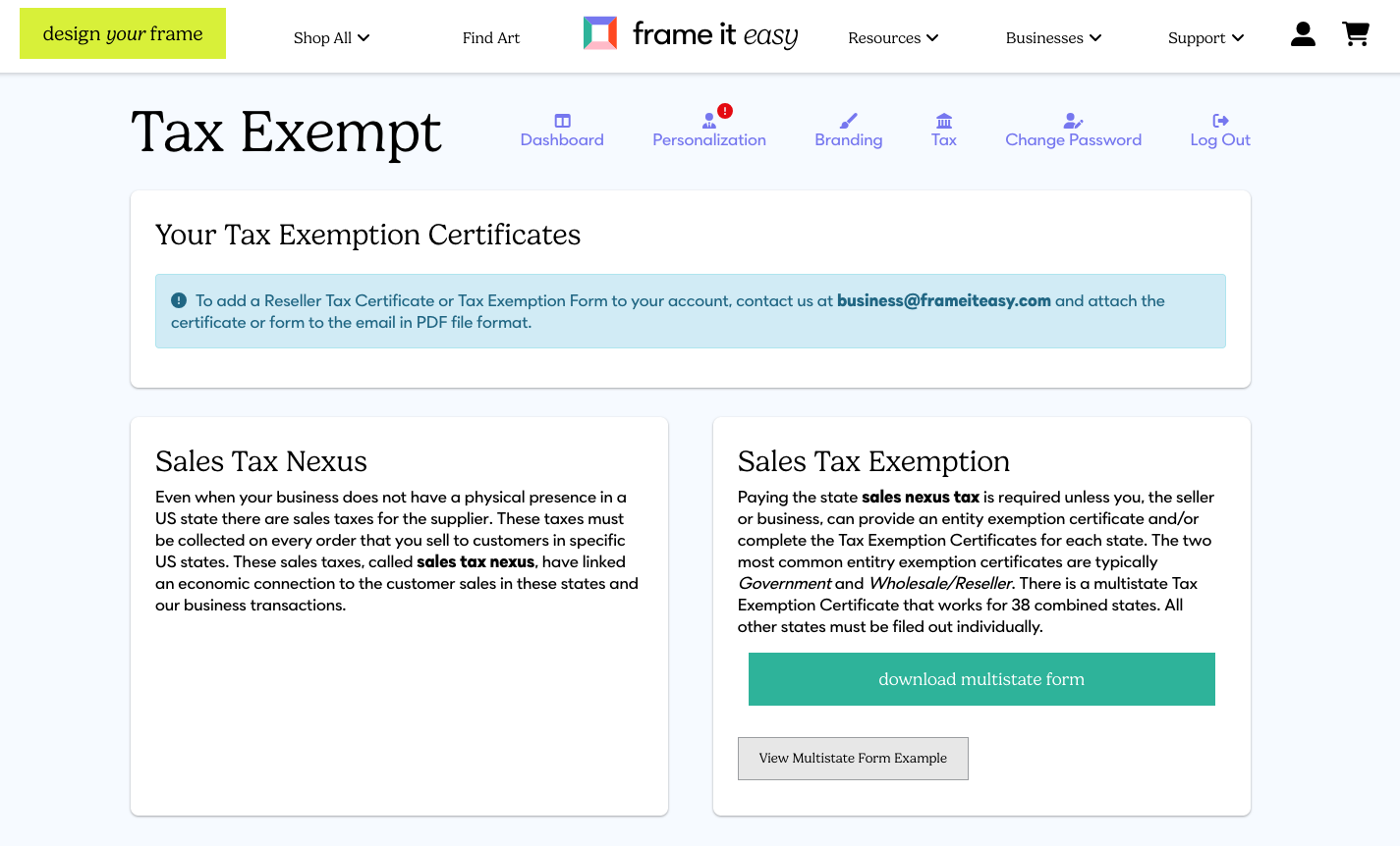 All About The Frame It Easy Account Experience 3 Frame It Easy customer account experience