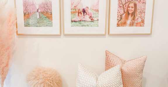 Pastel pink color palette wall decor