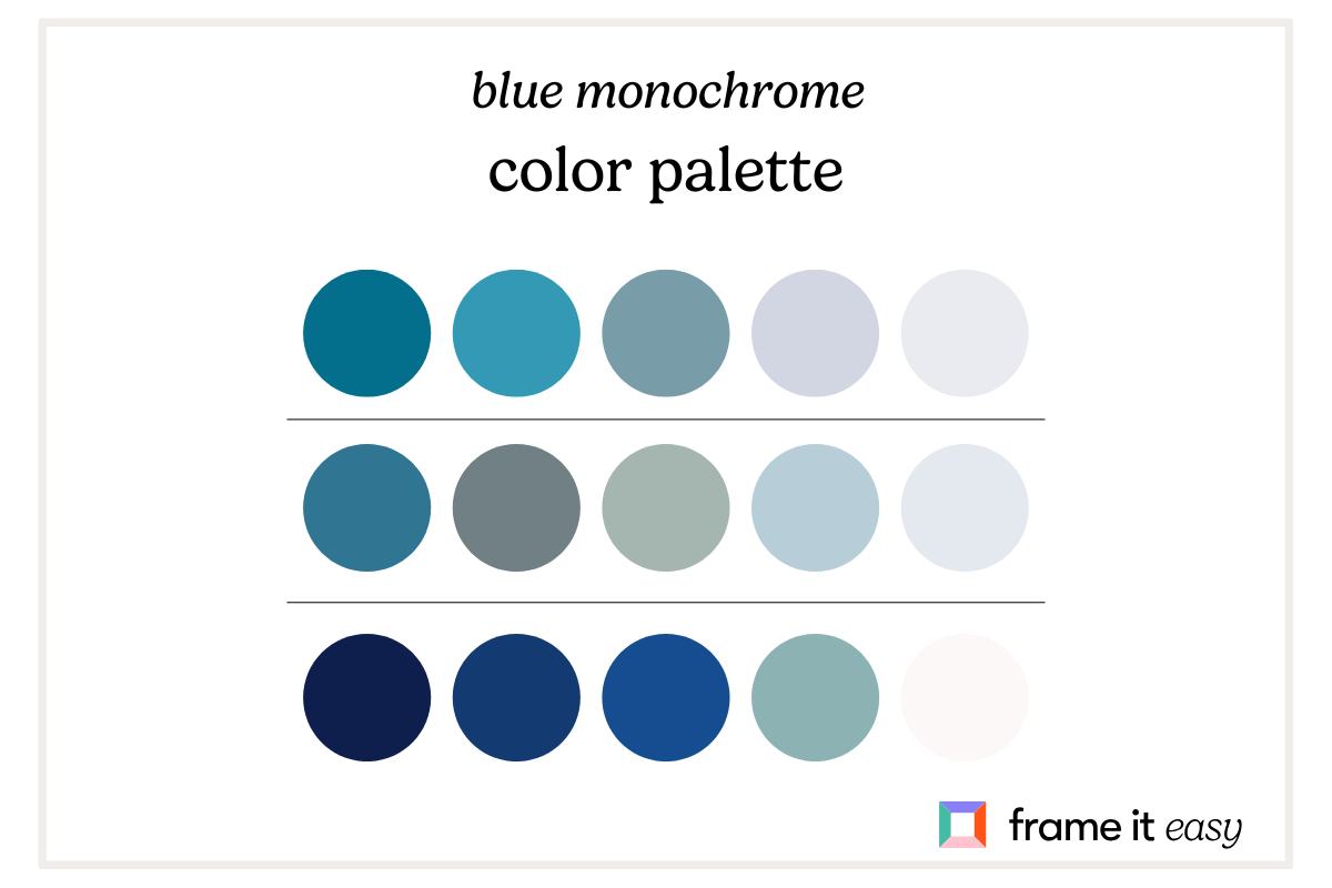 A Guide to Monochromatic Decor and 4 Ideas For Custom Frames 4 blue monochrome color palette