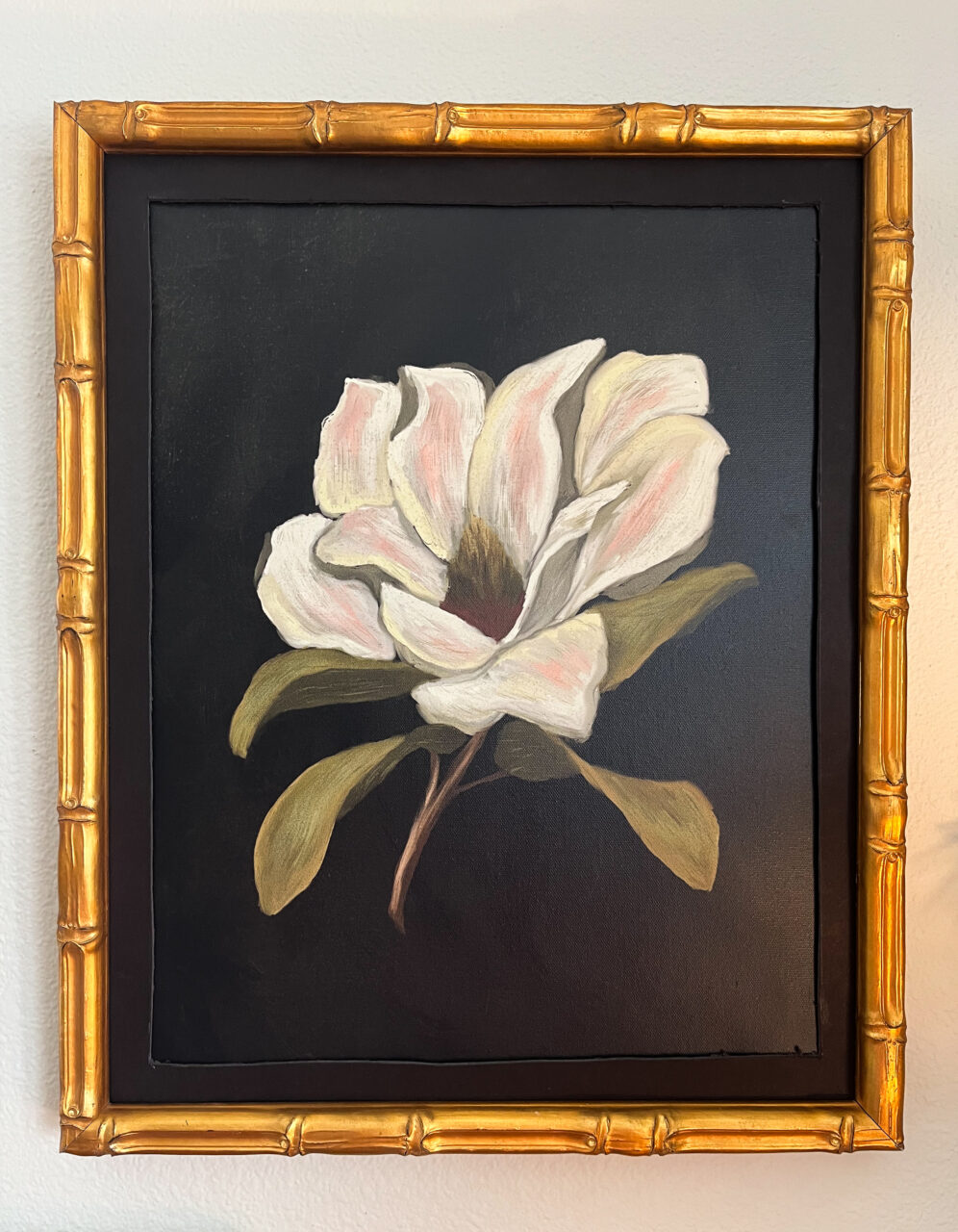 flower with ornate gold frame