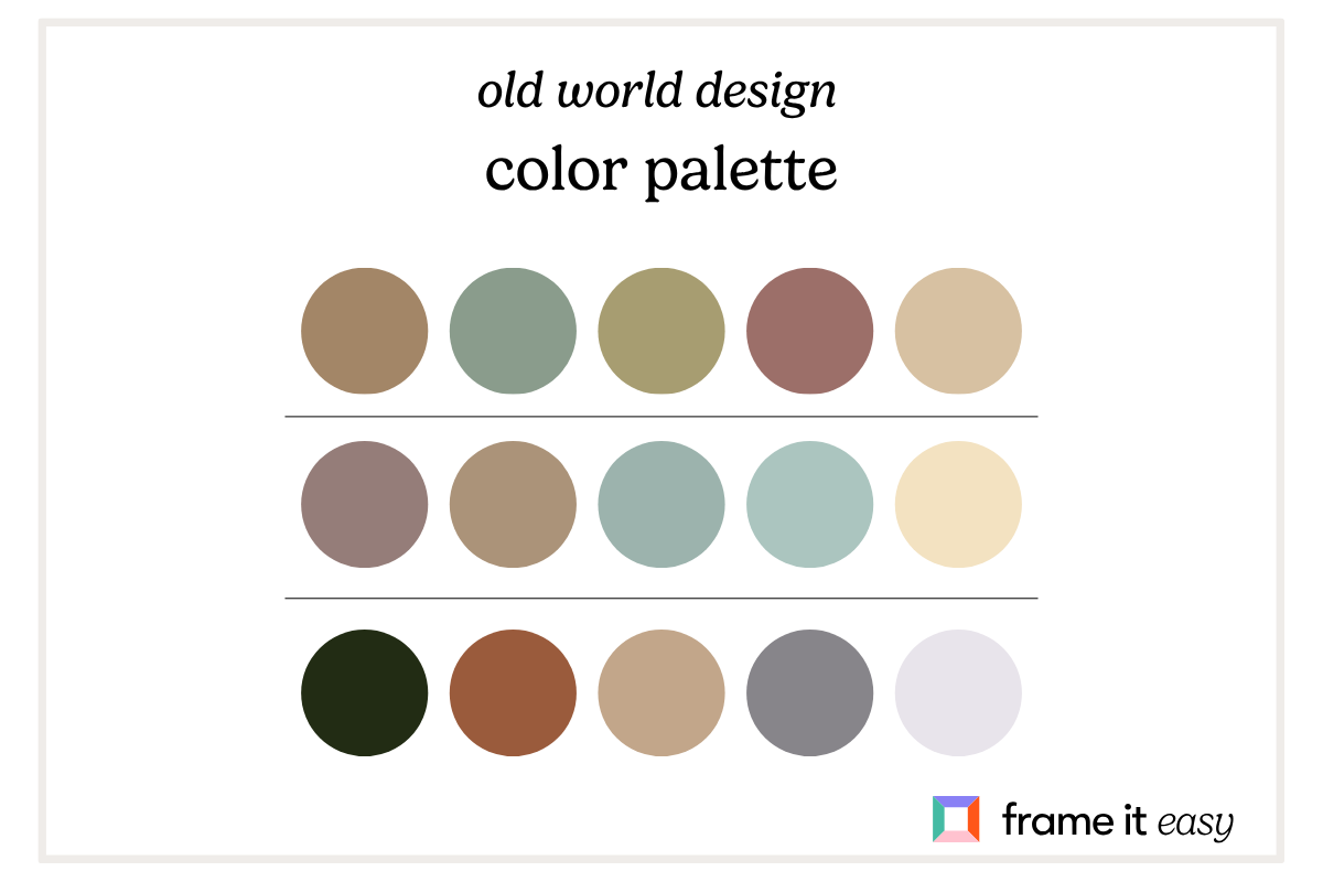 5 Ways to Add Old World Design to Your Home 1 old world design color palette
