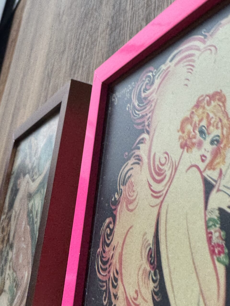 thin pink picture frames
