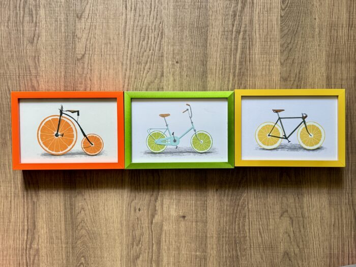colorful picture frames with bright art