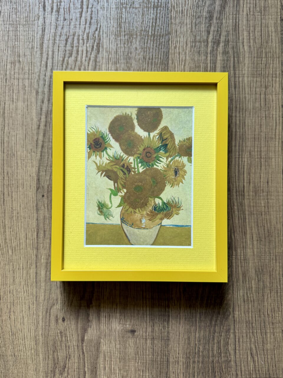 yellow picture frame
with yellow matting
