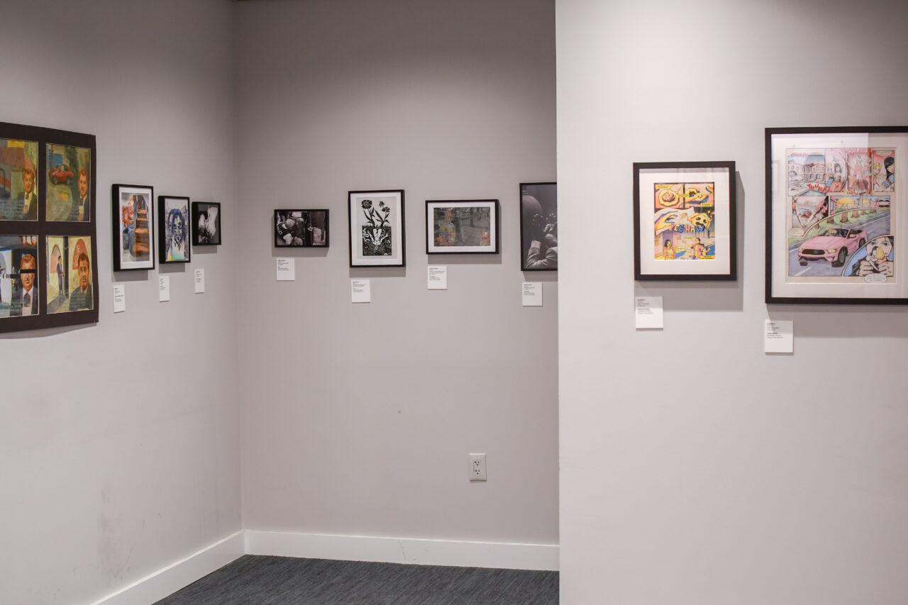 gallery of framed art in back picture frames