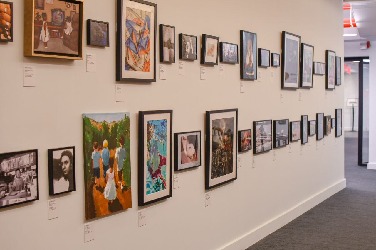 art and photography framed in metal picture frames