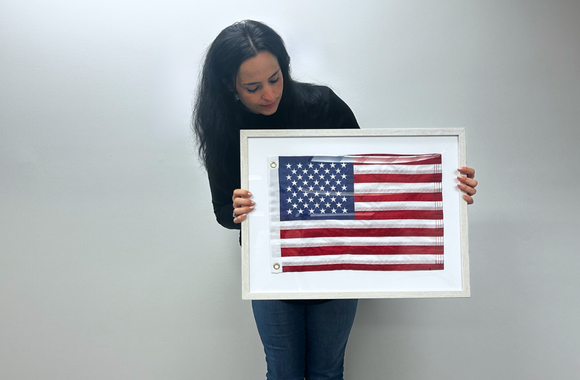 framed American flag