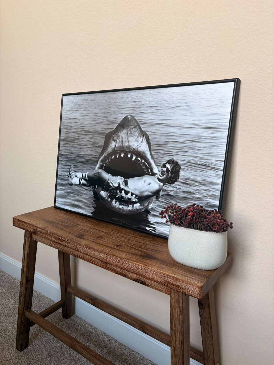 framed Jaws Movie poster