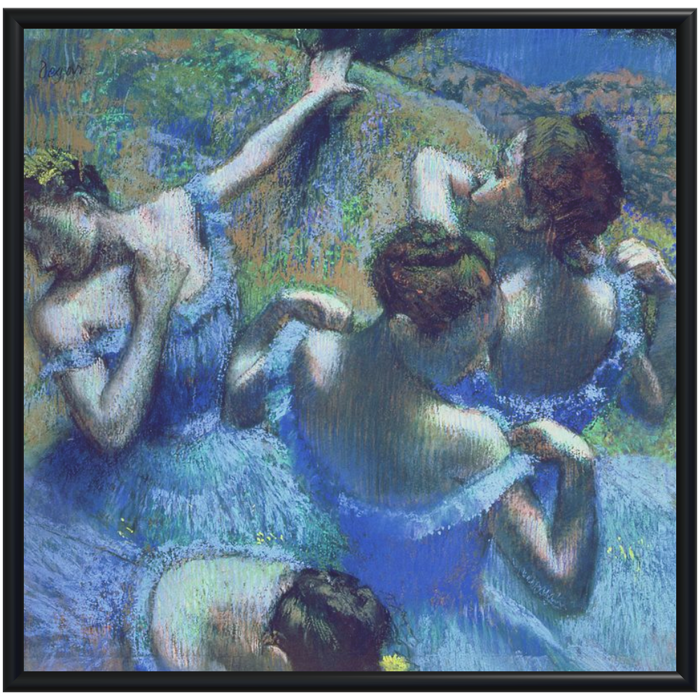 Degas art print with black metal picture frame
