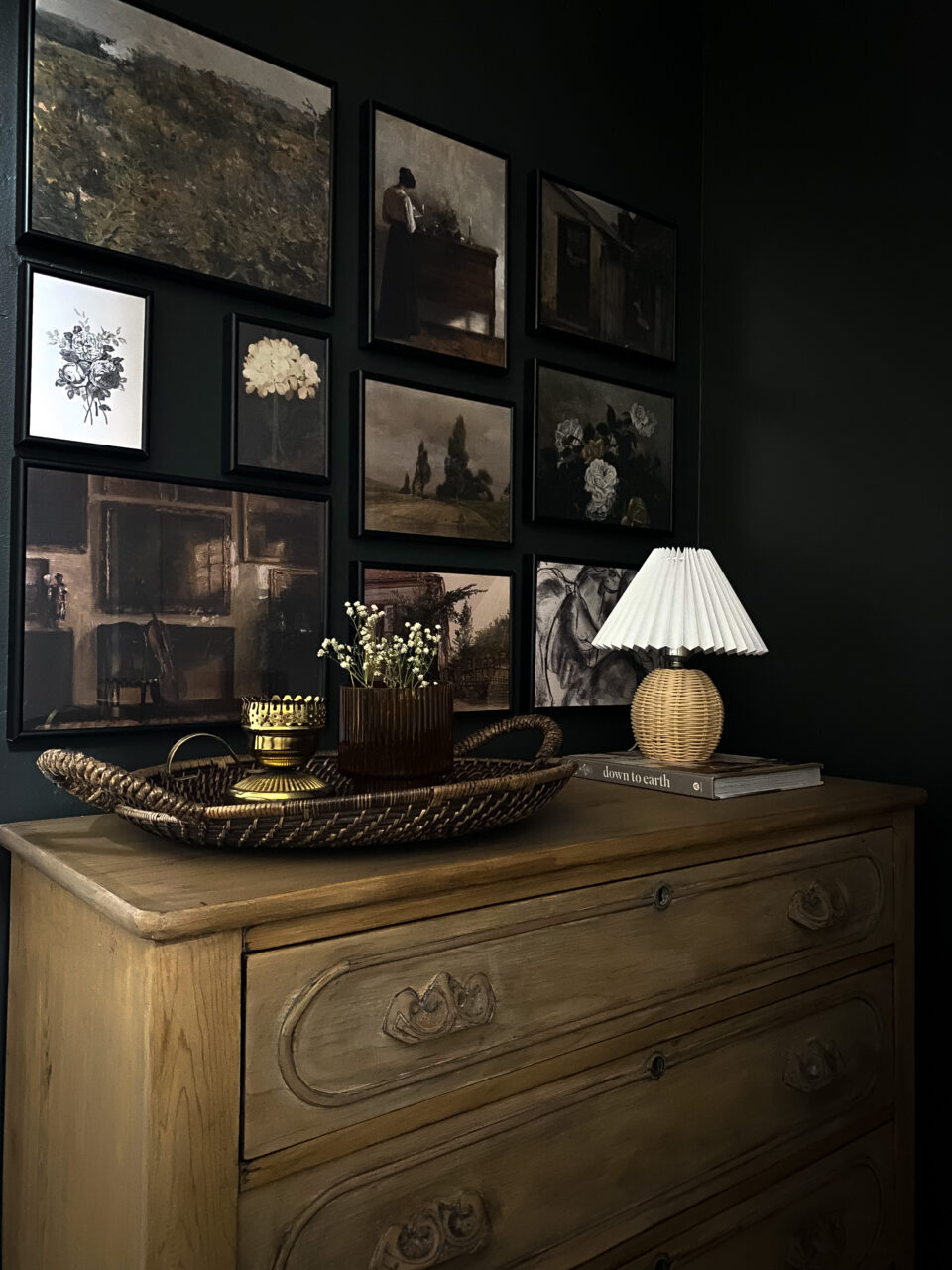 Gothic Home Decor: Dramatic Style Meets Modern Chic 8 gallery wall of moody art prints
