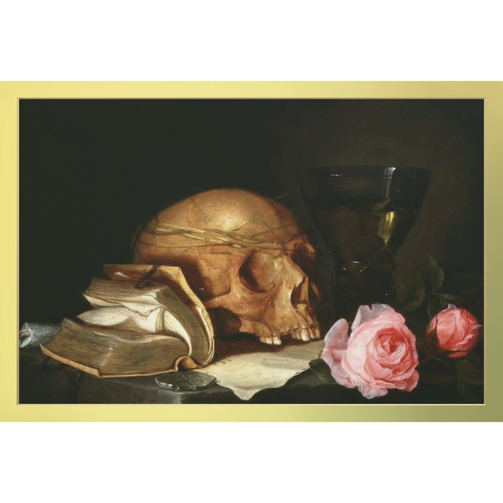 Gothic Home Decor: Dramatic Style Meets Modern Chic 10 skeleton art with gold frame