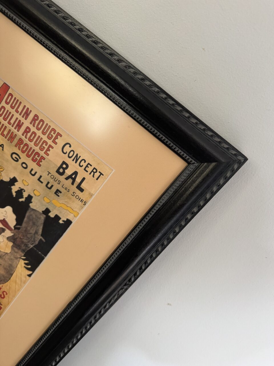 Custom Picture Framing: The 1/4” Overlap 10 vintage art print in ornate black frame