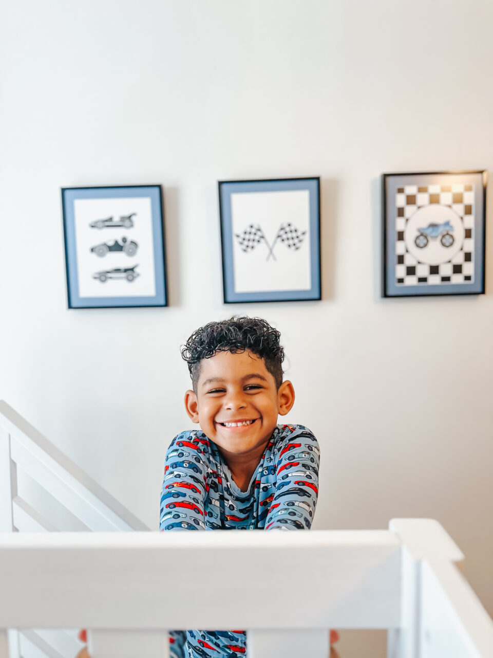 Single Mat vs Double Mat: Which Is Right For My Artwork? 1 kids room with car racing art prints