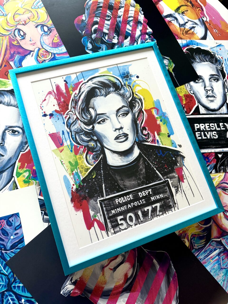 How to Price Art: A Simple Guide for Artists 15 funky art in a blue picture frame